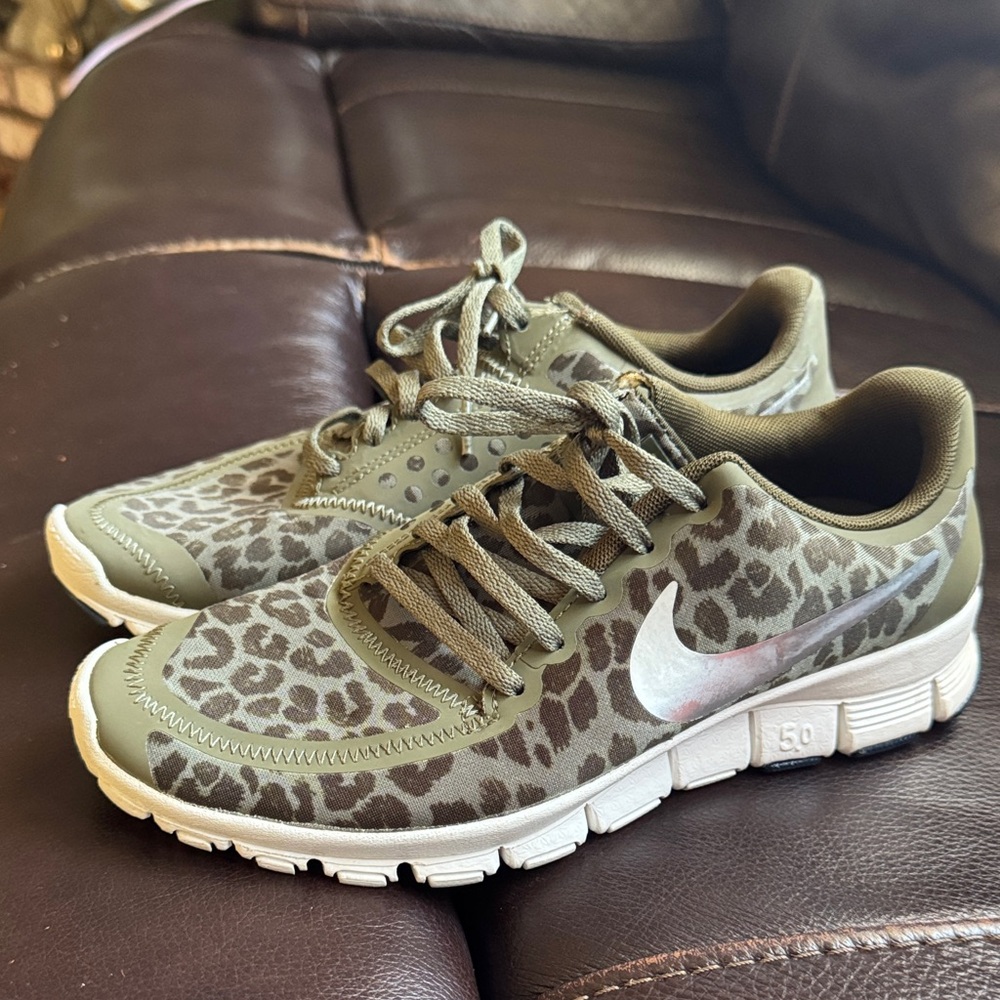 Nike Olive Leopard Print Women's Sneakers